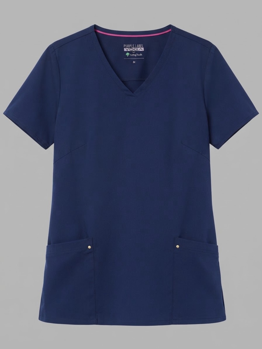Healing Hands Purple Label Yoga Navy Blue Scrub Top 2X. 2245X